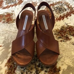 DVF Slip-On Leather Wedges
